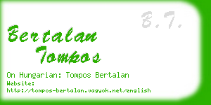 bertalan tompos business card